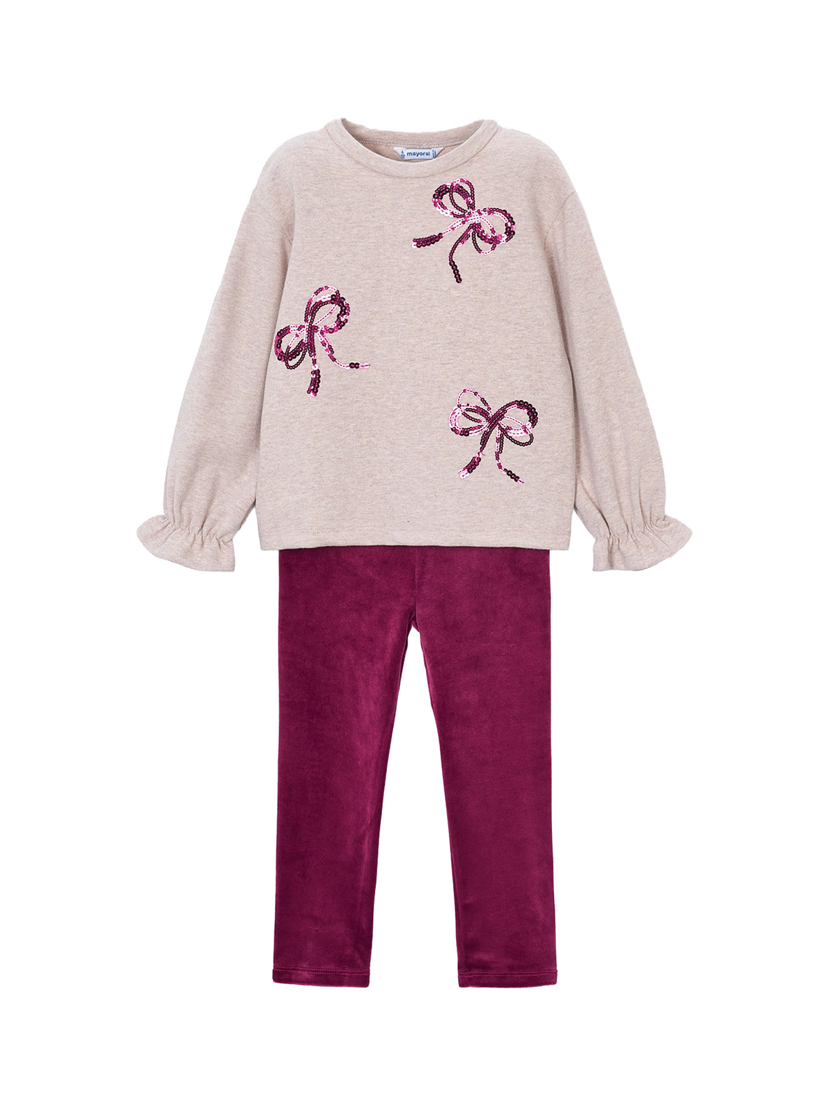 Bows Leggings Set - Raspberry