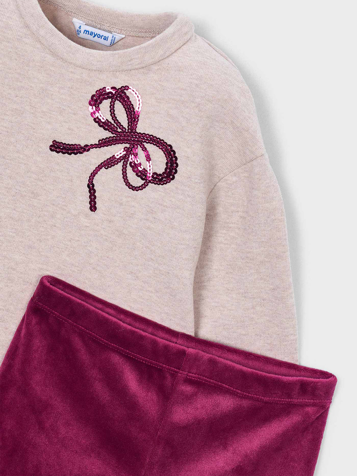 Bows Leggings Set - Raspberry