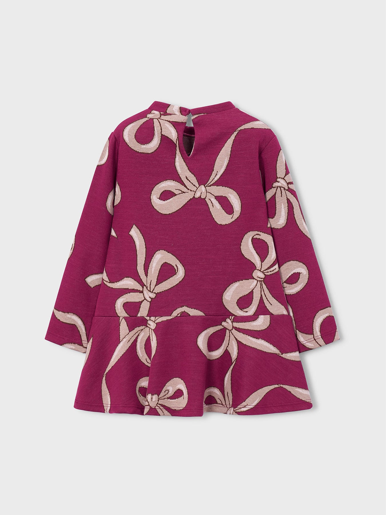 Kids' Jacquard Knit Dress with Bag Pink