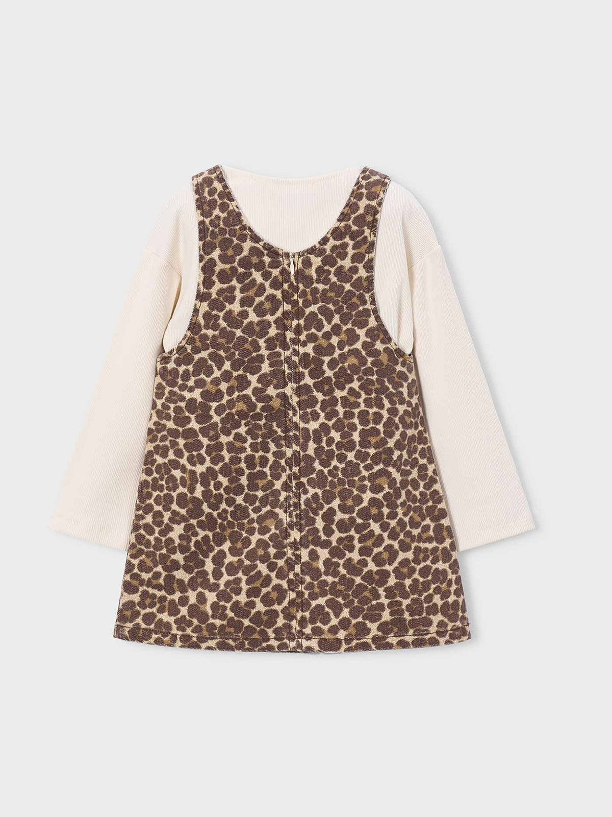 Cotton Twill Pinafore Dress - Chestnut