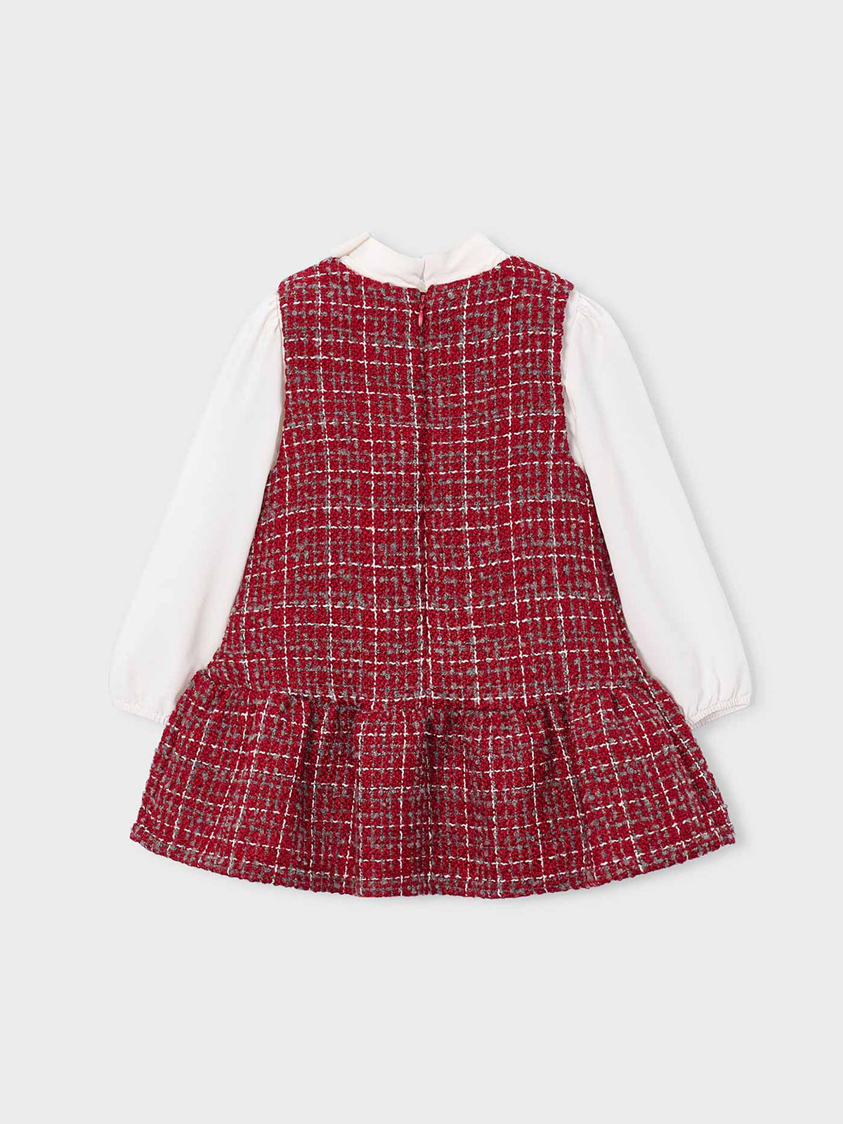 Combined Pinafore Dress - Red