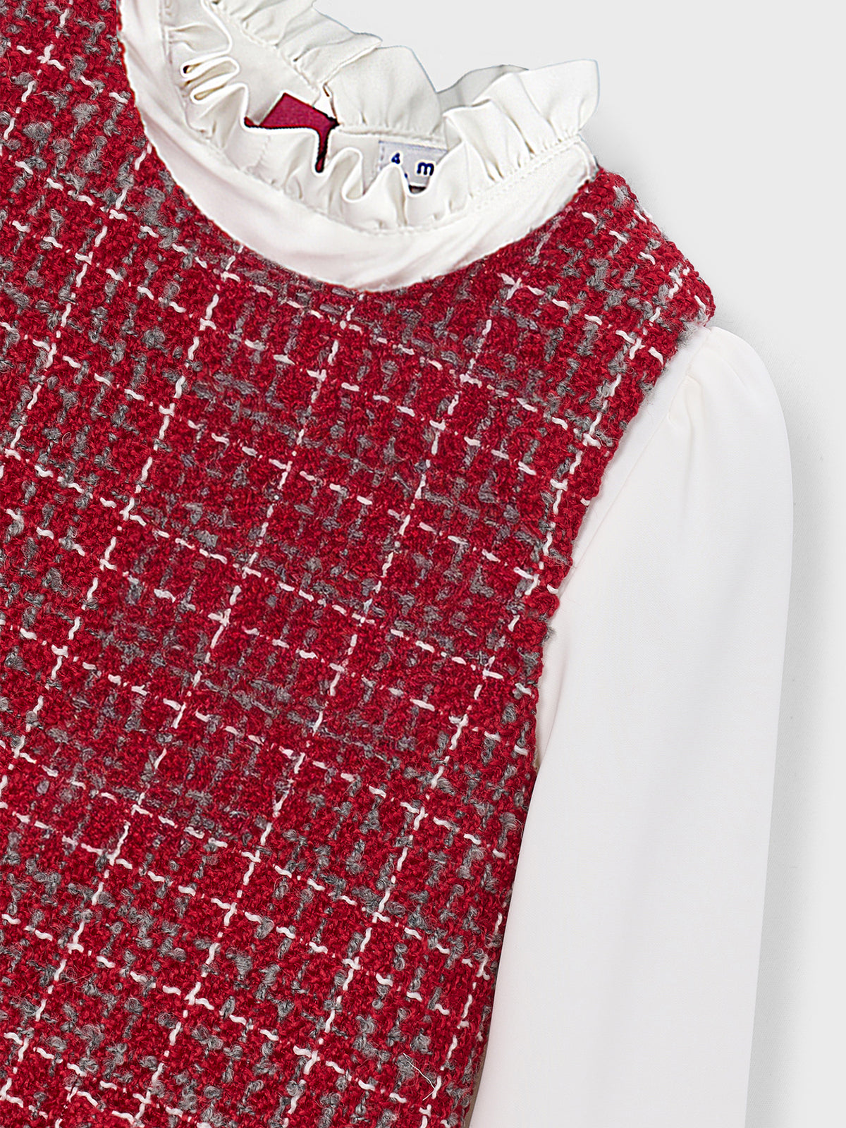 Combined Pinafore Dress - Red