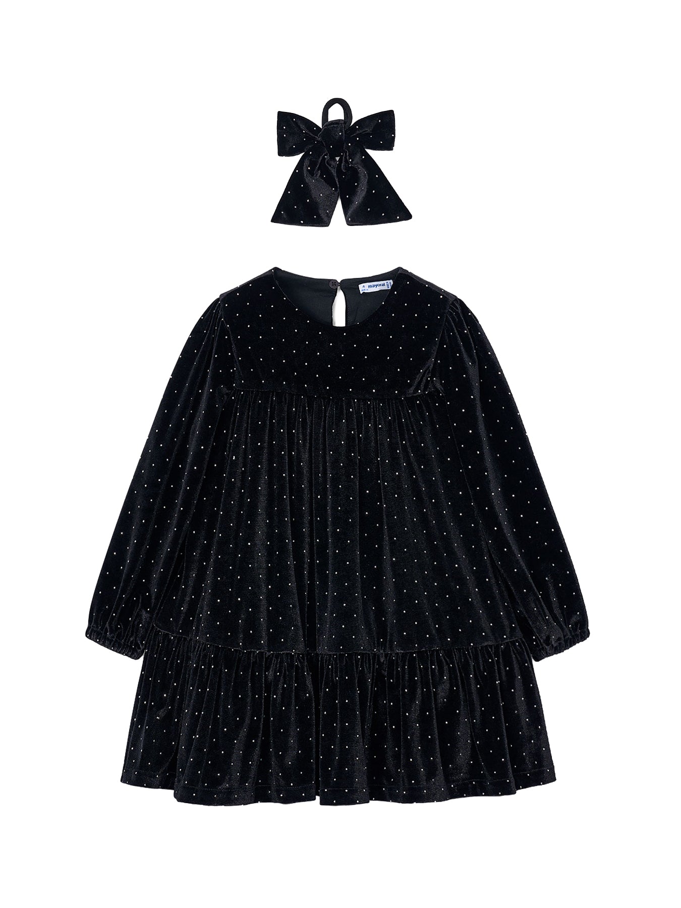 Kids’ Velvet Dress with Hair Tie