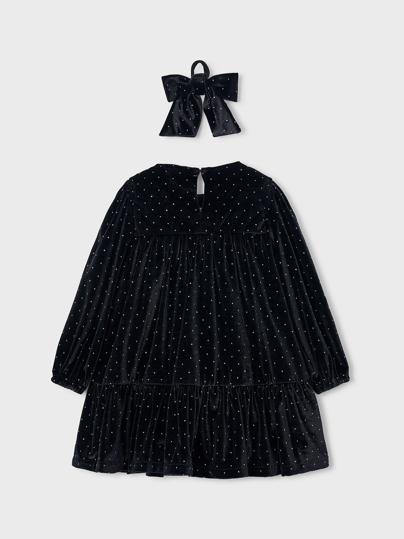 Kids’ Velvet Dress with Hair Tie