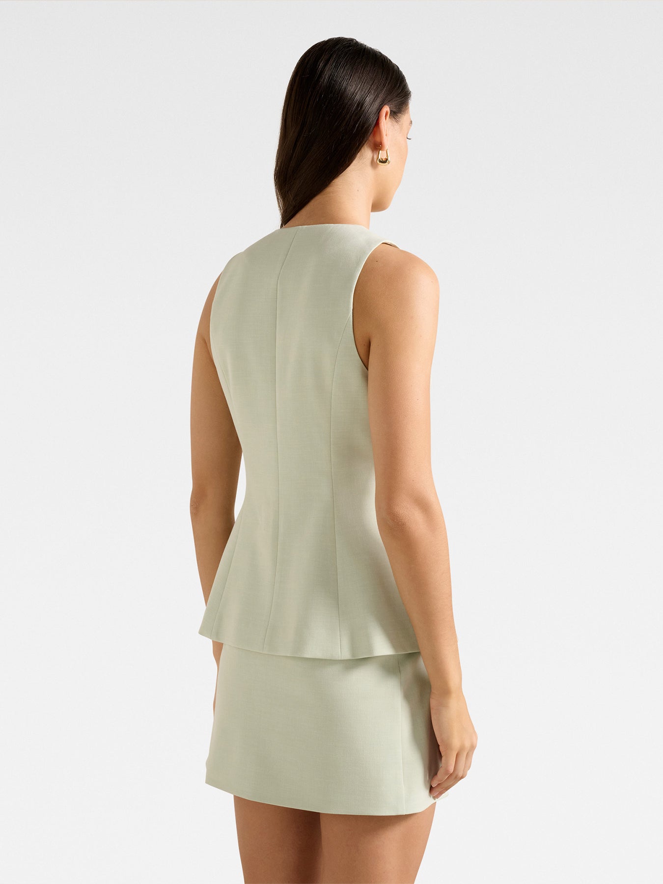 Veda Long Waistcoat Green