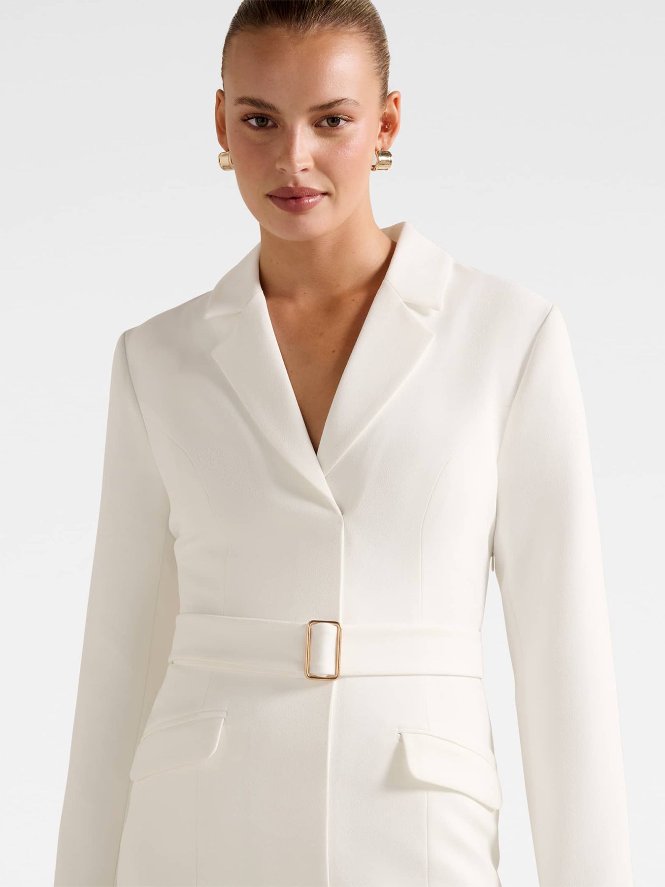 Christine Blazer Mini Dress White