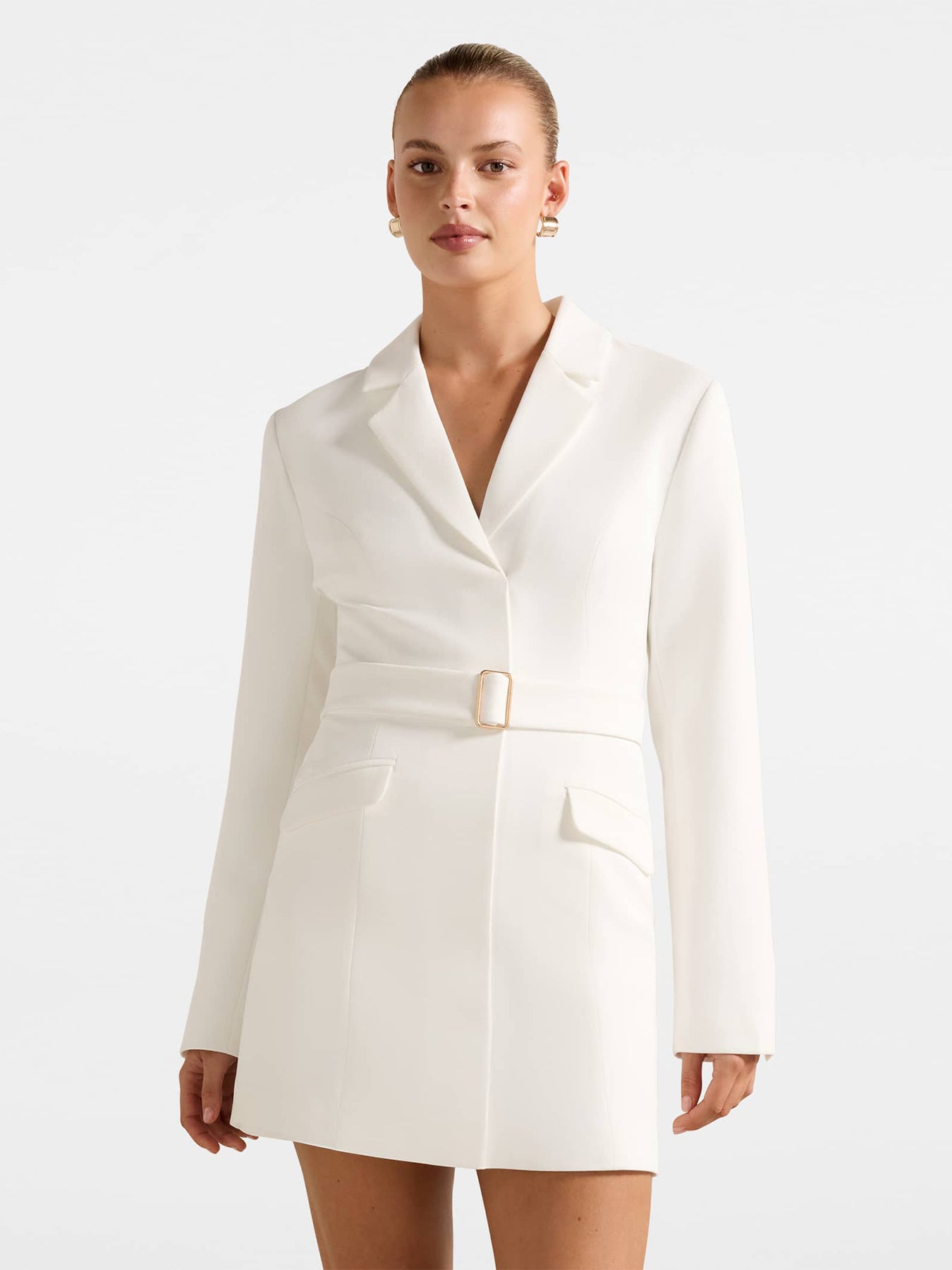 Christine Blazer Mini Dress White
