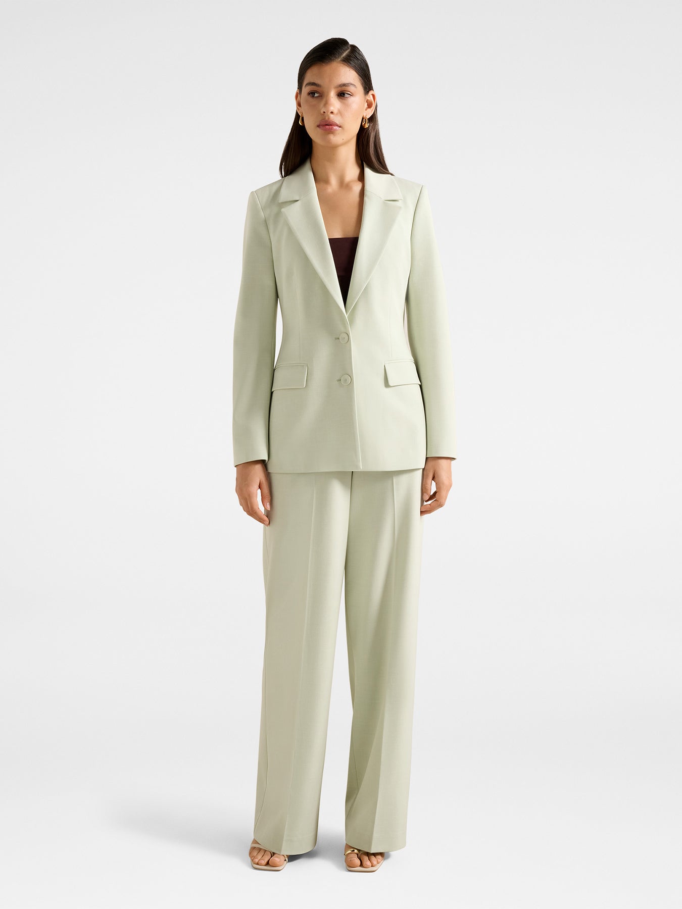 Veda Nipped Waist Blazer Green
