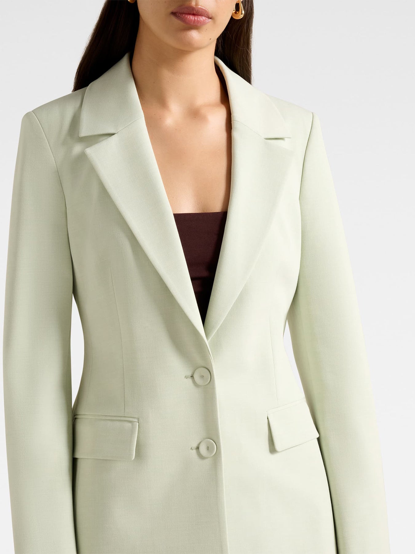 Veda Nipped Waist Blazer Green