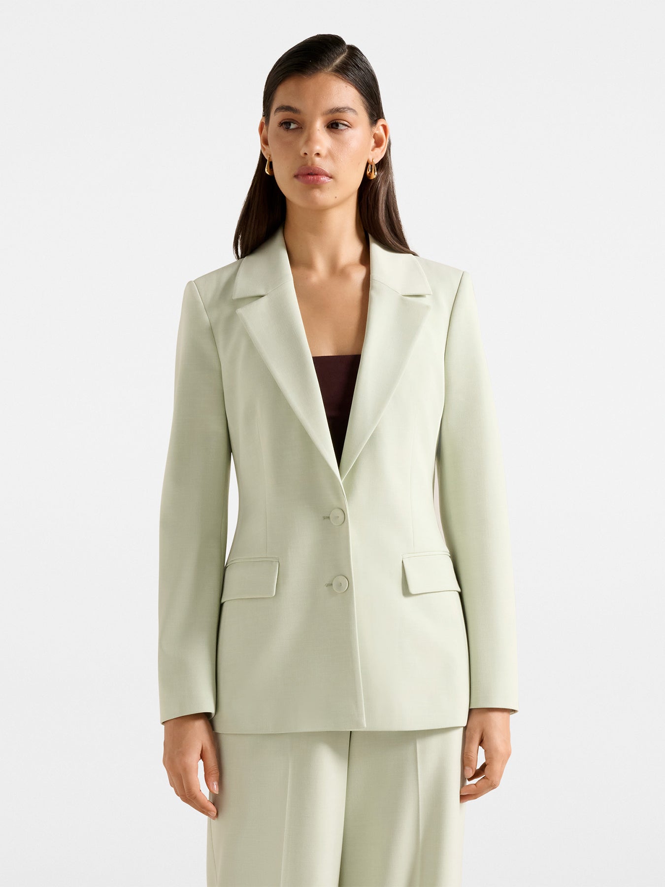 Veda Nipped Waist Blazer Green