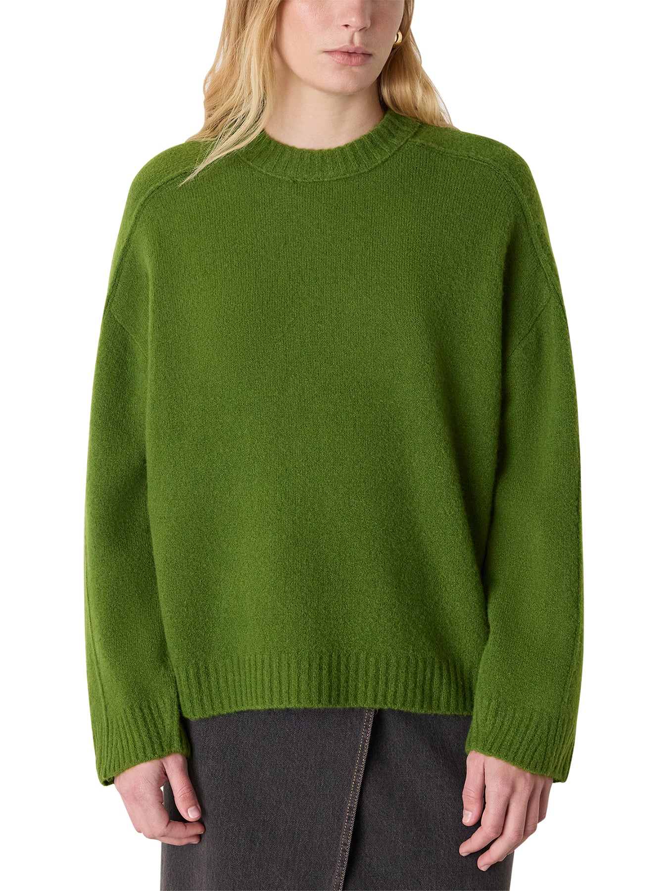 Seam Detail Knit Jumper Green