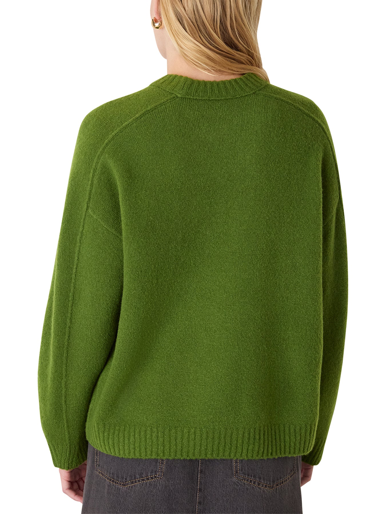 Seam Detail Knit Jumper Green