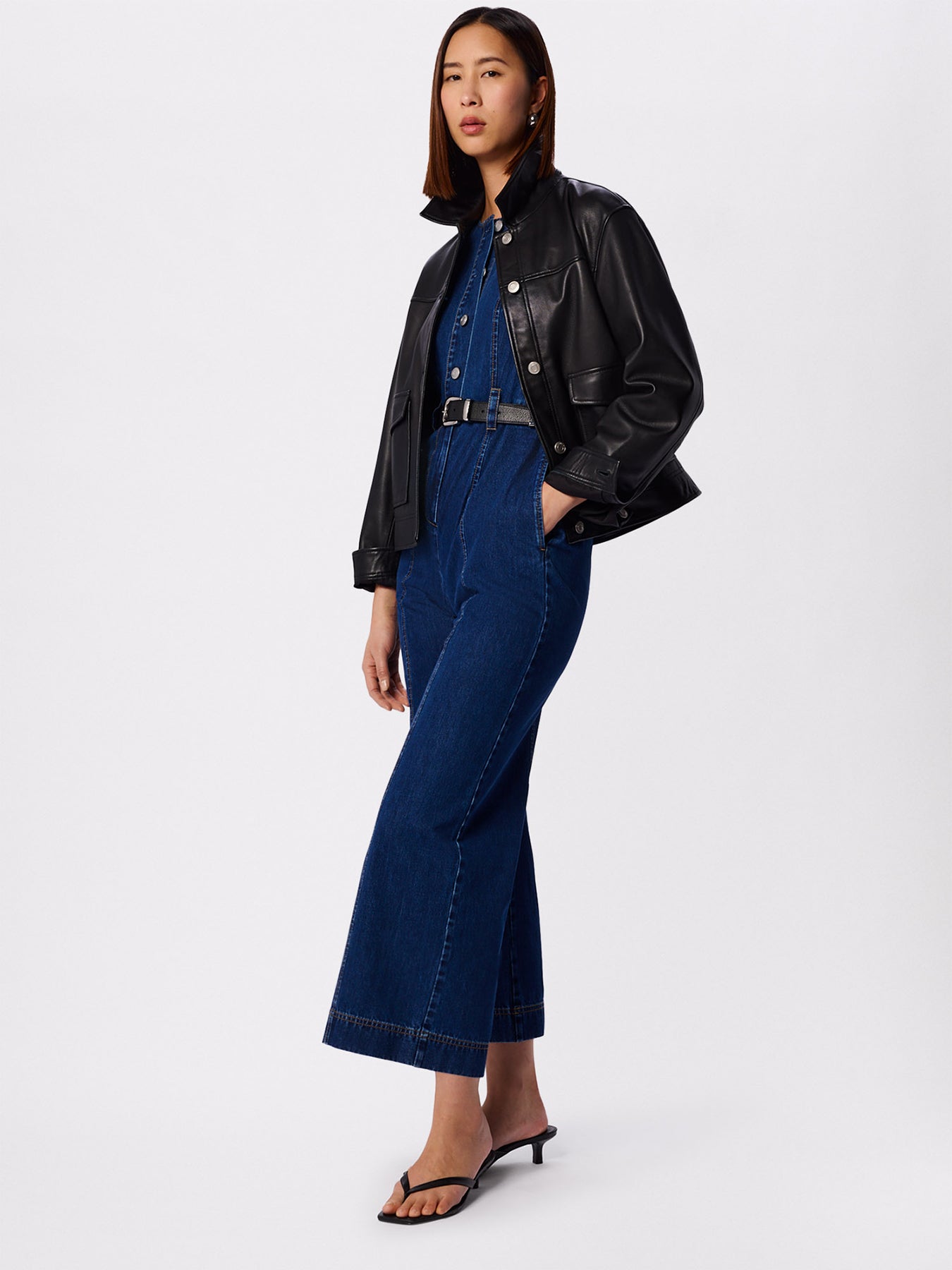 Button Down Jumpsuit Blue