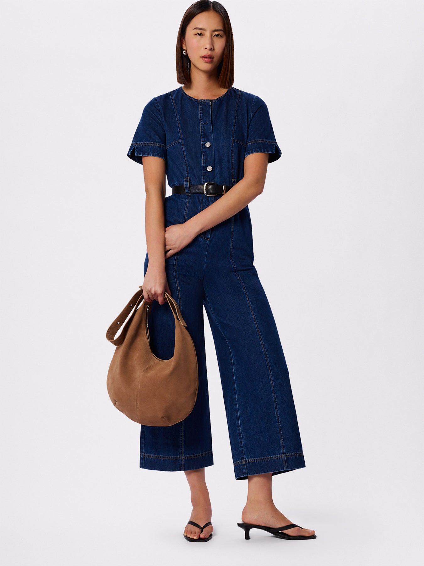 Button Down Jumpsuit Blue