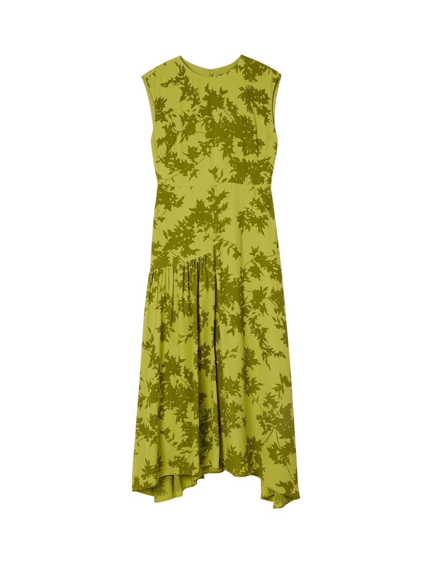 Floral Asymmetric Dress Green