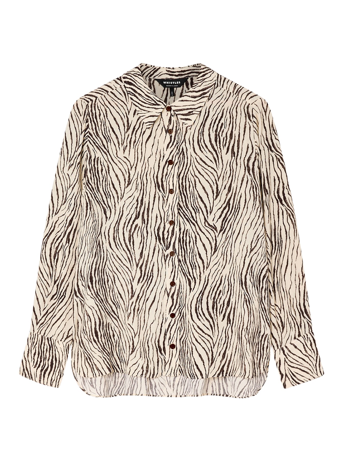 Zebra Button Through Shirt Brown