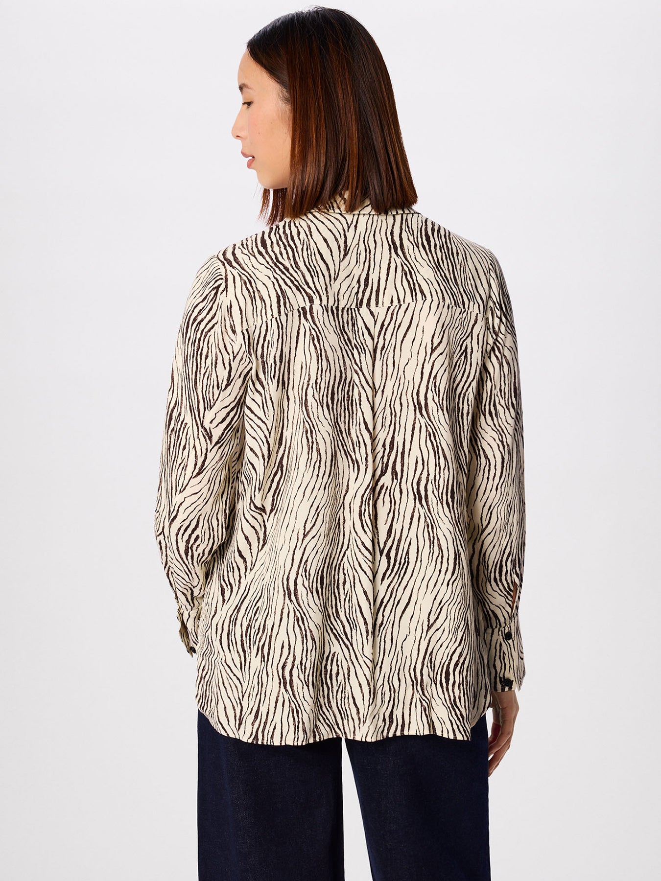 Zebra Button Through Shirt Brown