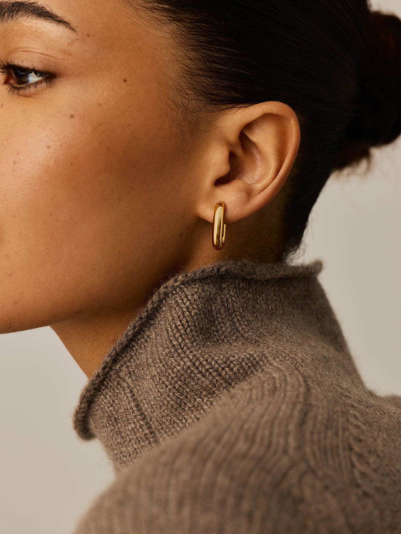 Missoma Chubby Oval Small Hoop Earrings Gold