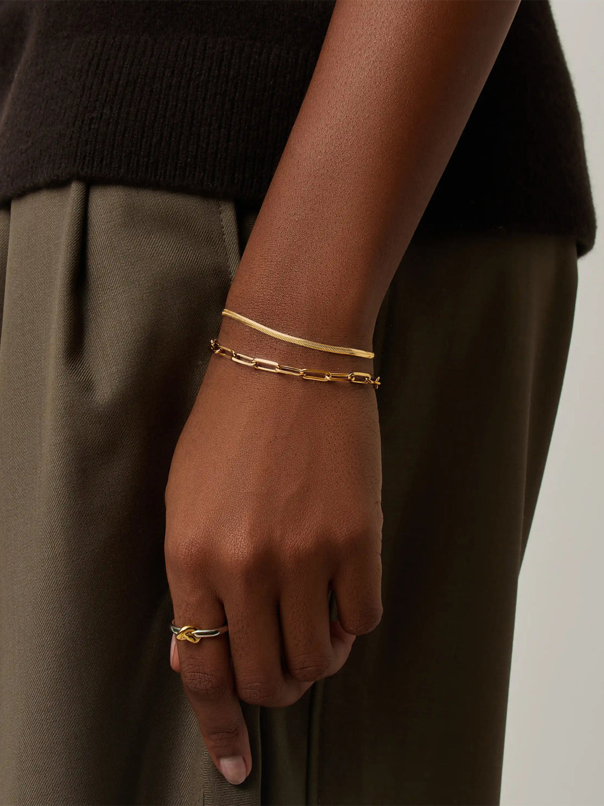 18KT Gold PVD-Plated Classic Snake Chain Bracelet