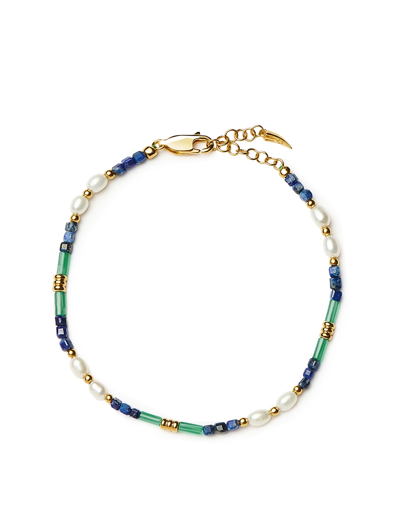 Beaded Gemstone And Pearl Bracelet Multi