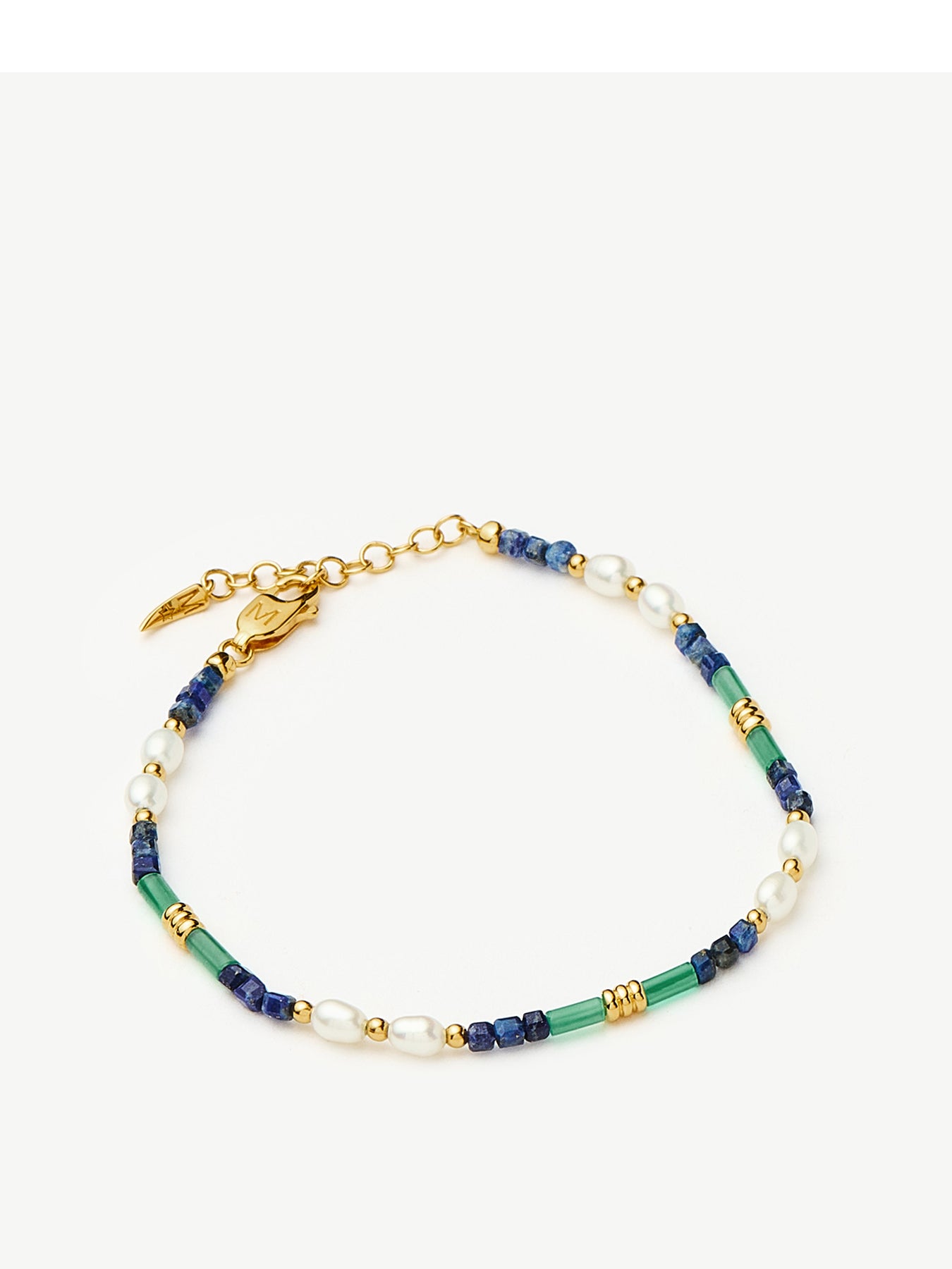 Beaded Gemstone And Pearl Bracelet Multi