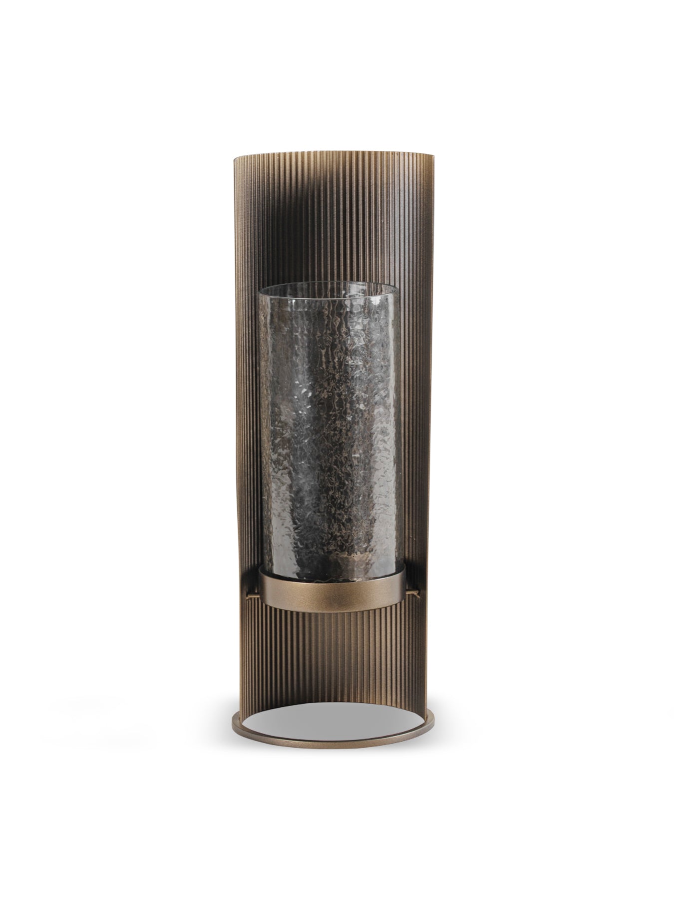 Belvedere Aged Gold Table Hurricane Brown
