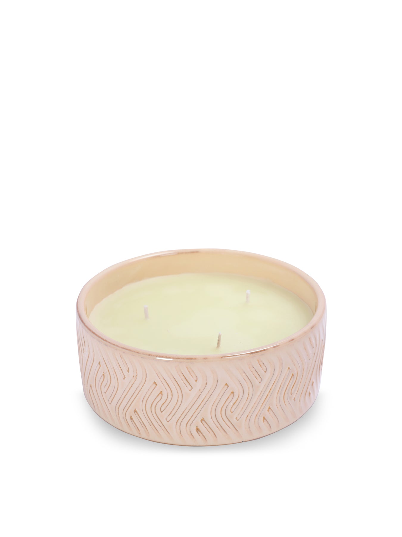 Serena Filled Wax Ceramic Bowl Ivory Cream
