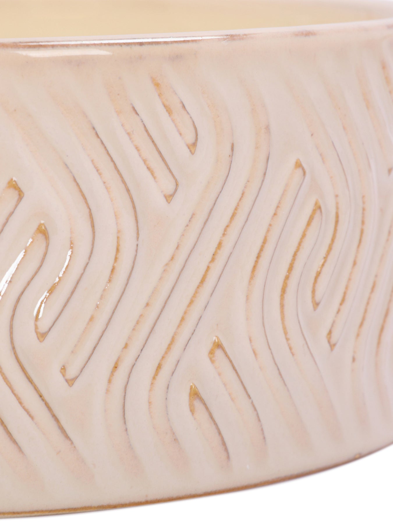Serena Filled Wax Ceramic Bowl Ivory Cream