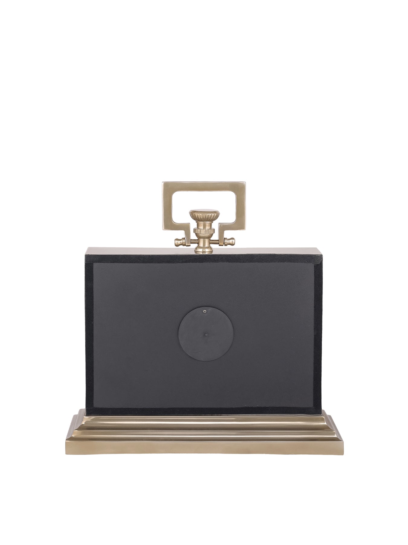 Latham Brass Rectangular Clock Large Beige