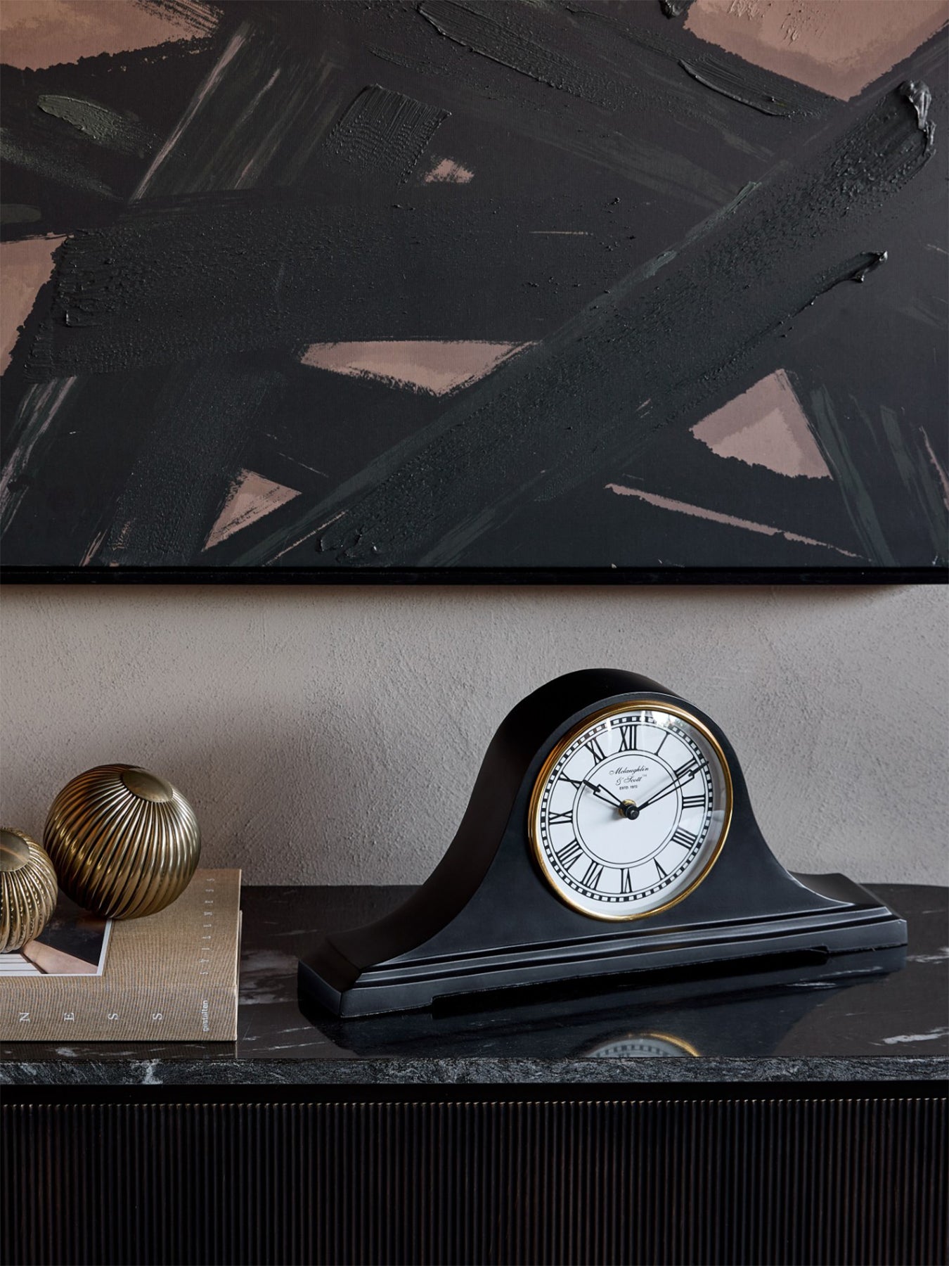 Retro Black Carriage Clock Black