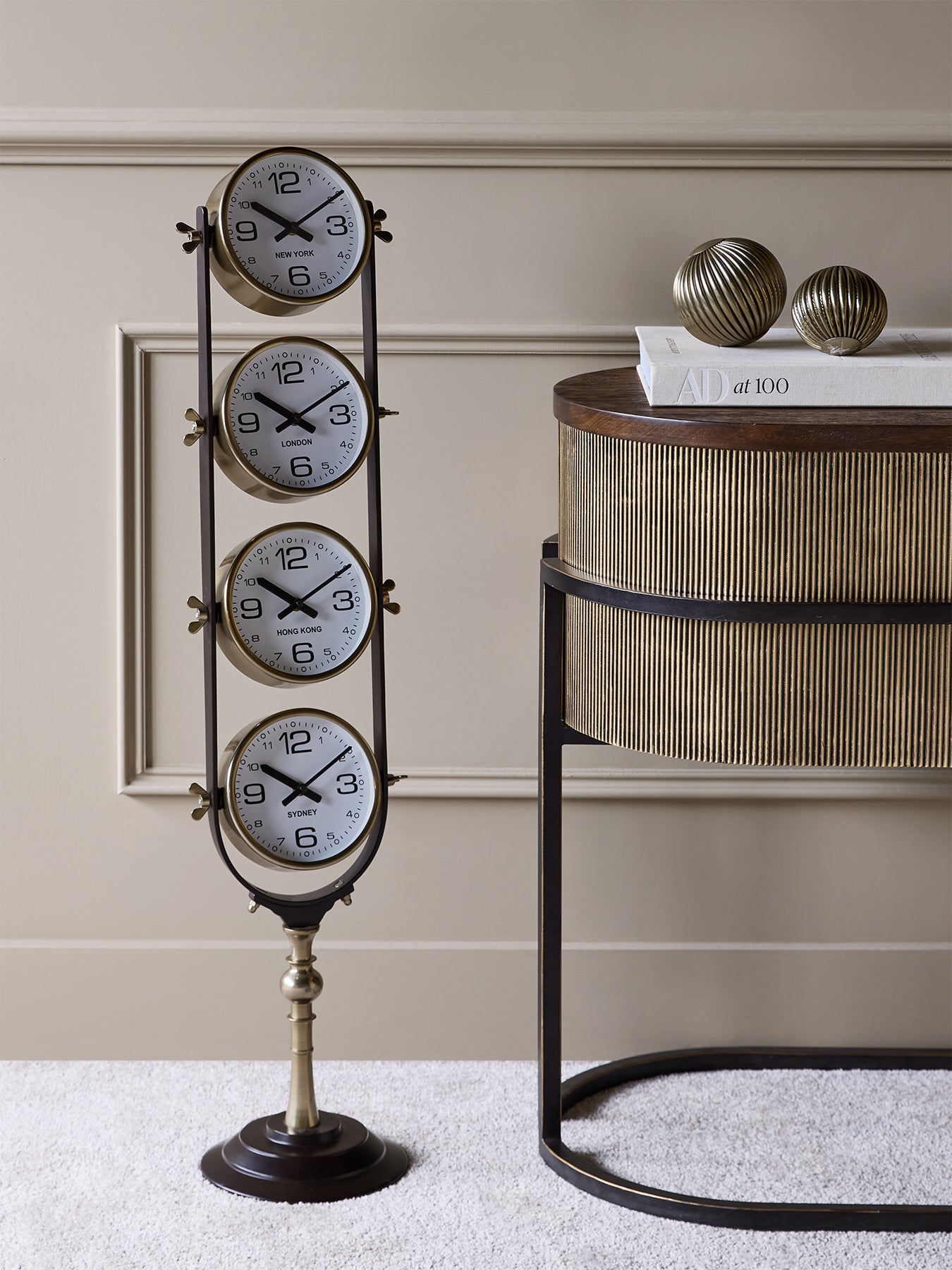 Sterling World City Floor Clock Brown