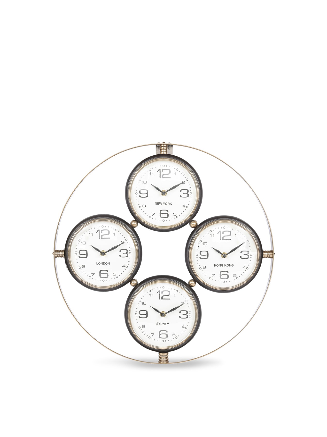 Sterling World City Wall Clock Brown