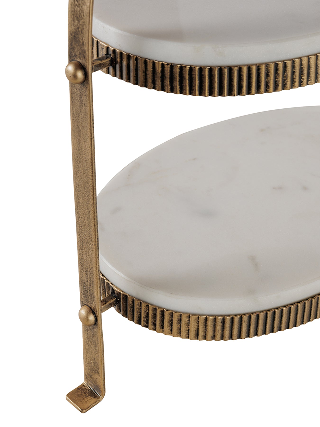 Belvedere Aged Gold Oval Two Tiered Stand Gold