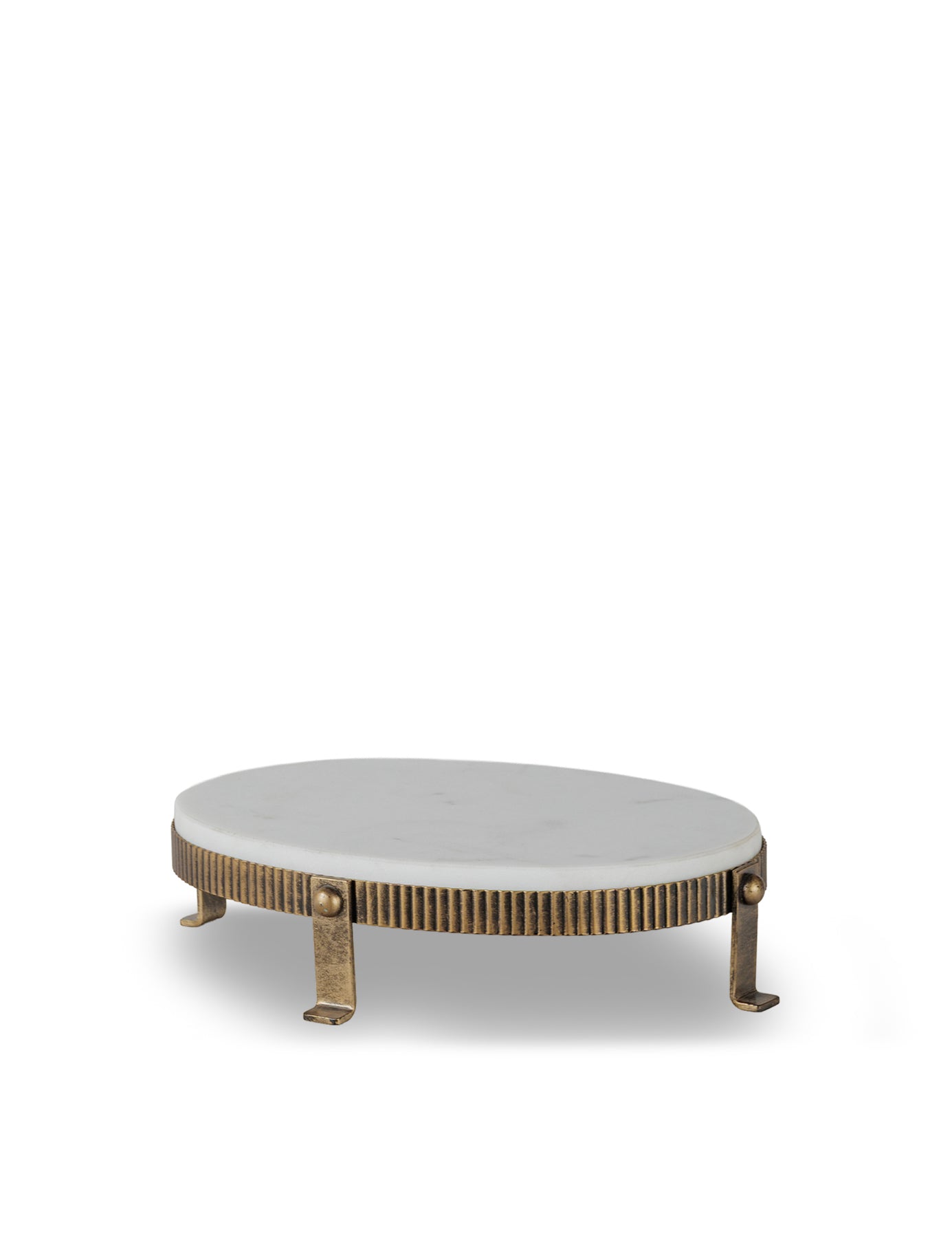 Belvedere Aged Gold Oval One Tiered Stand Gold