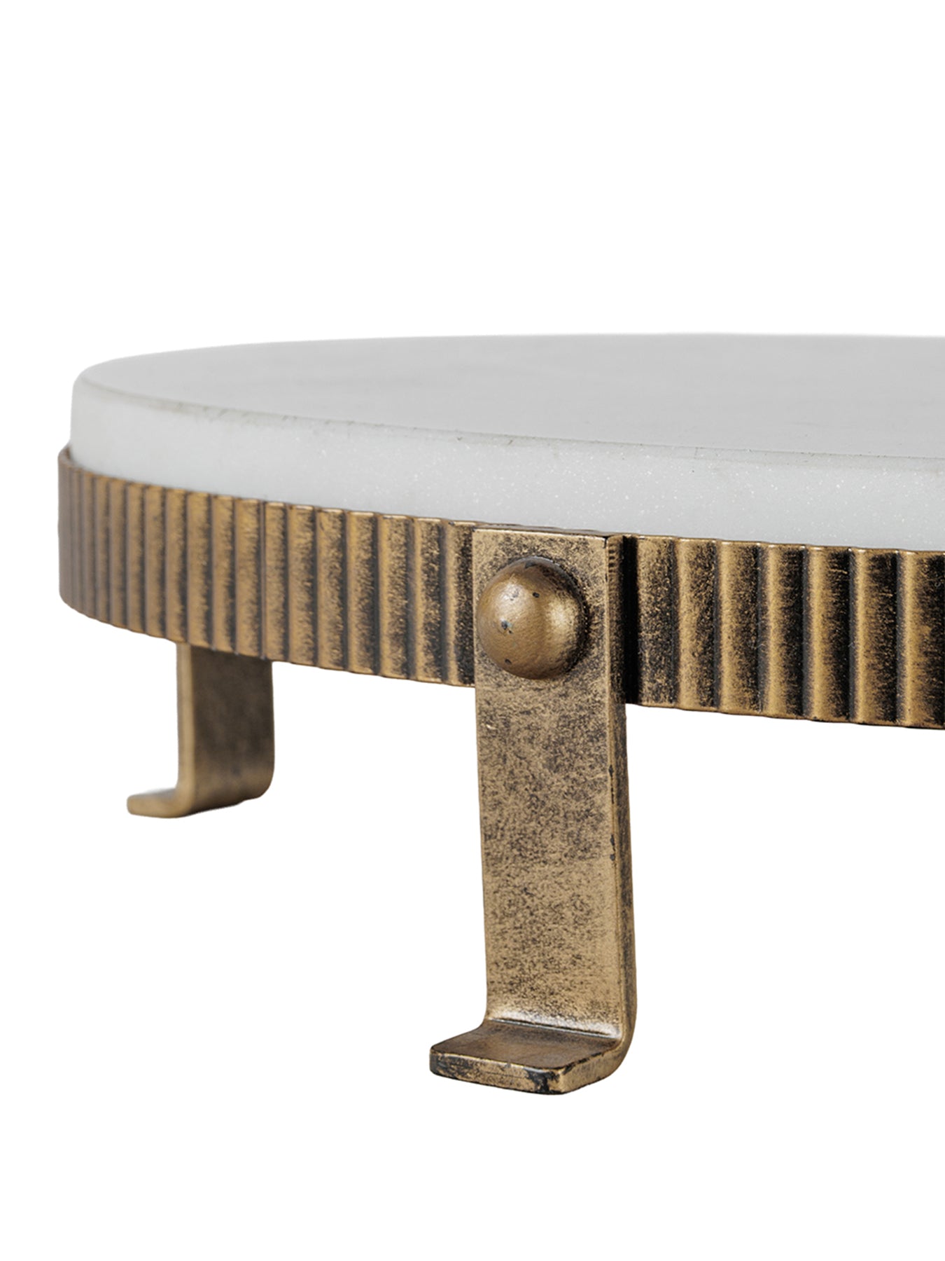 Belvedere Aged Gold Oval One Tiered Stand Gold