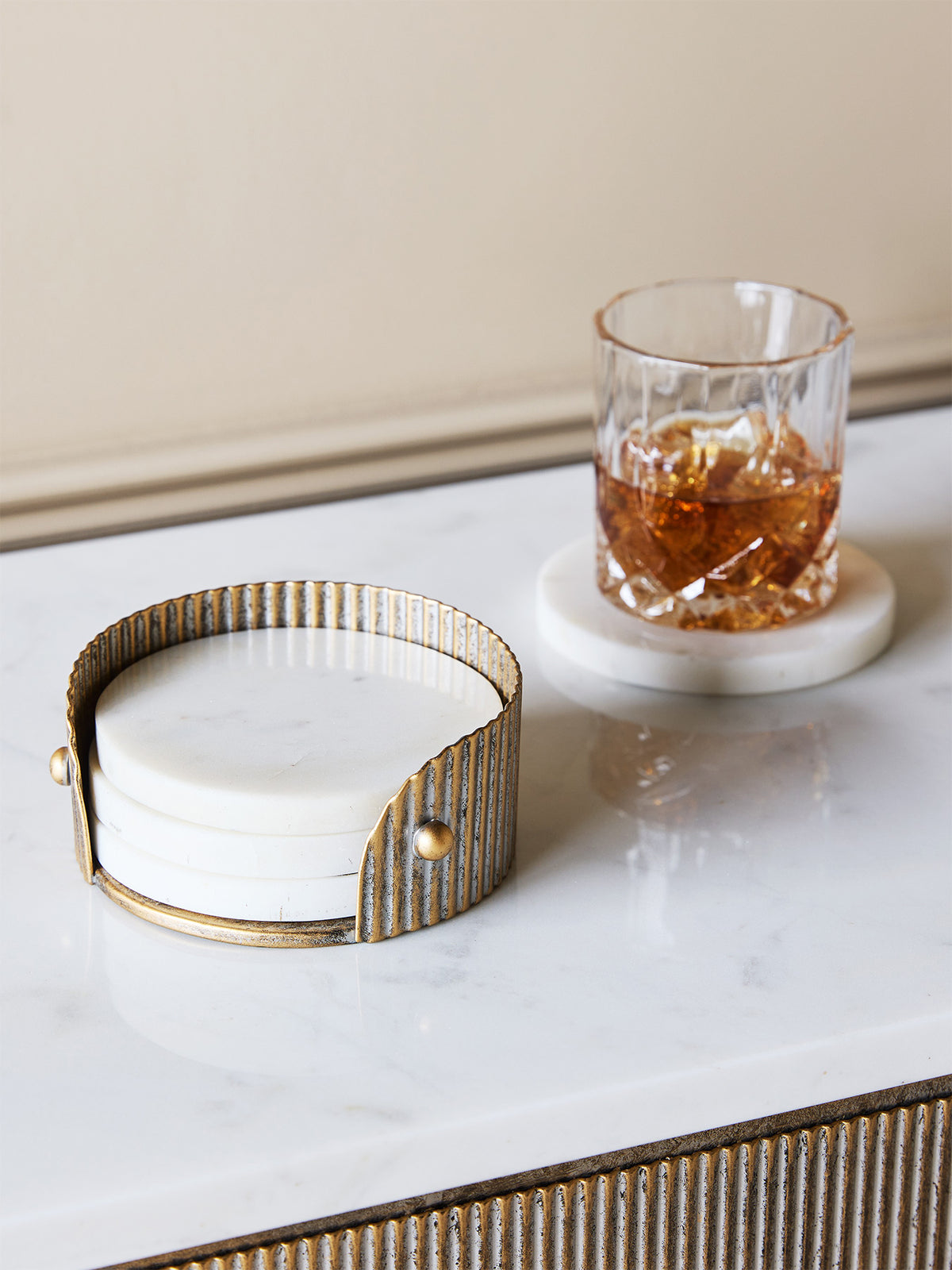 Belvedere Banswara Marble Coasters Set Of 4