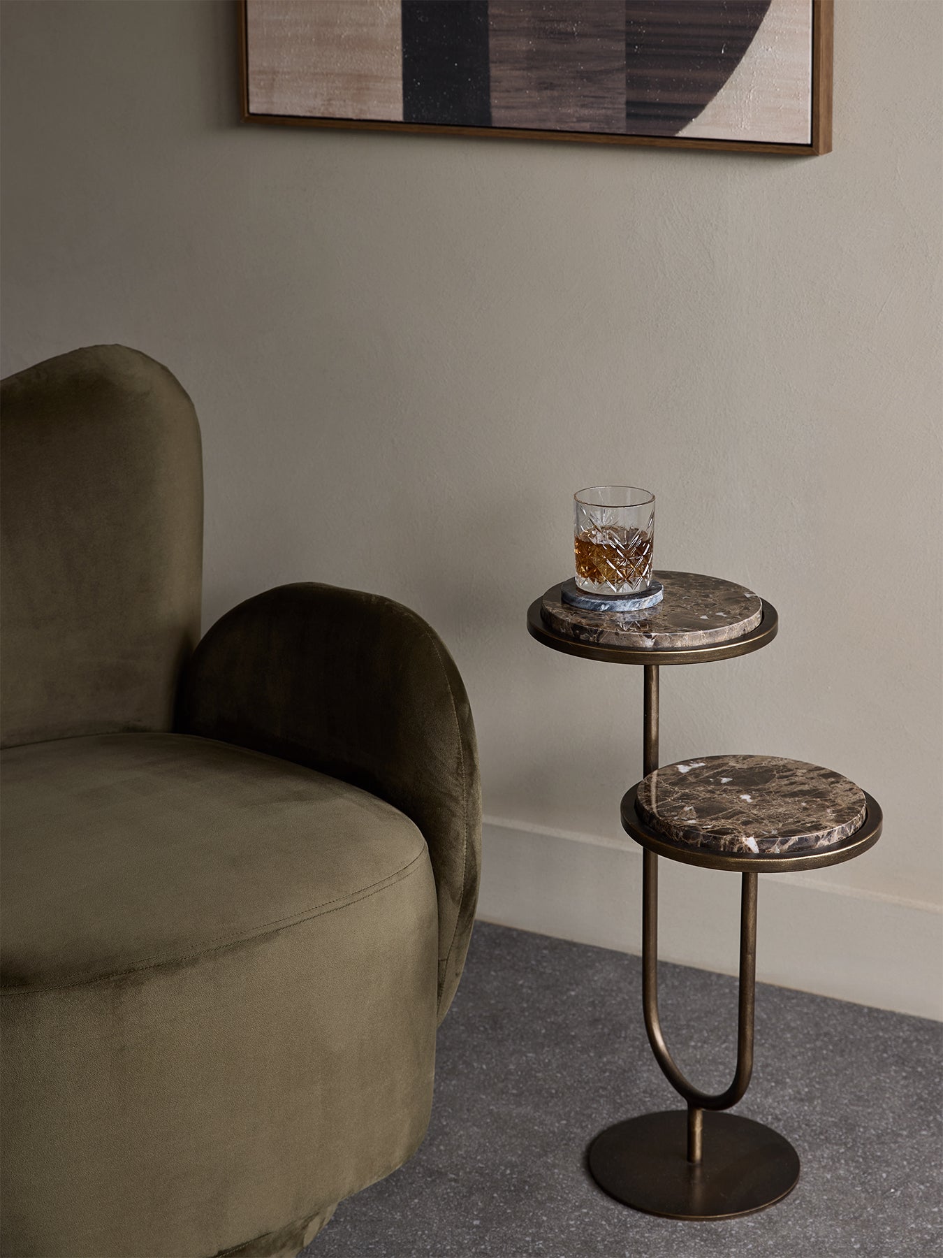 Marco Accent Side Table Dark Emperador Gold