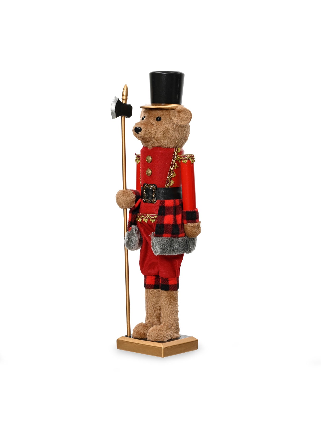 Bear Head Nutcracker Red