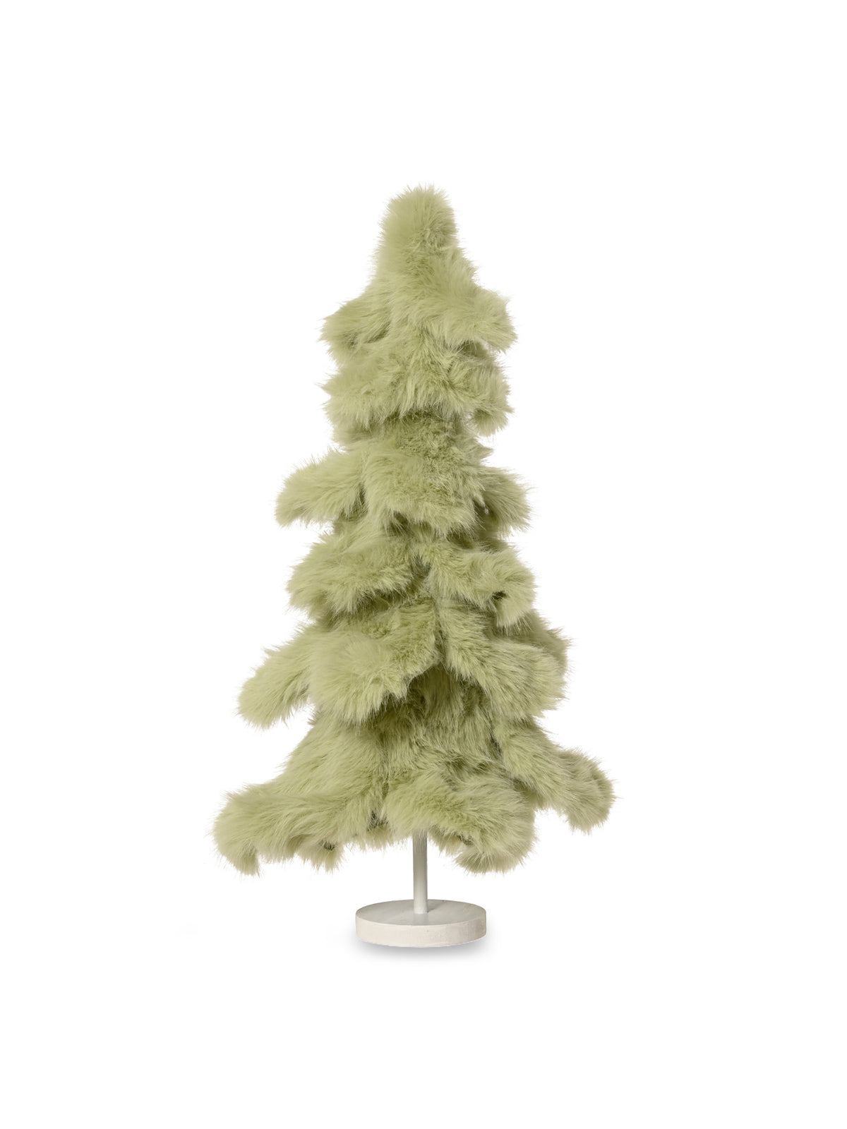 Faux fur pine tree 3 layers 12cm white mdf base