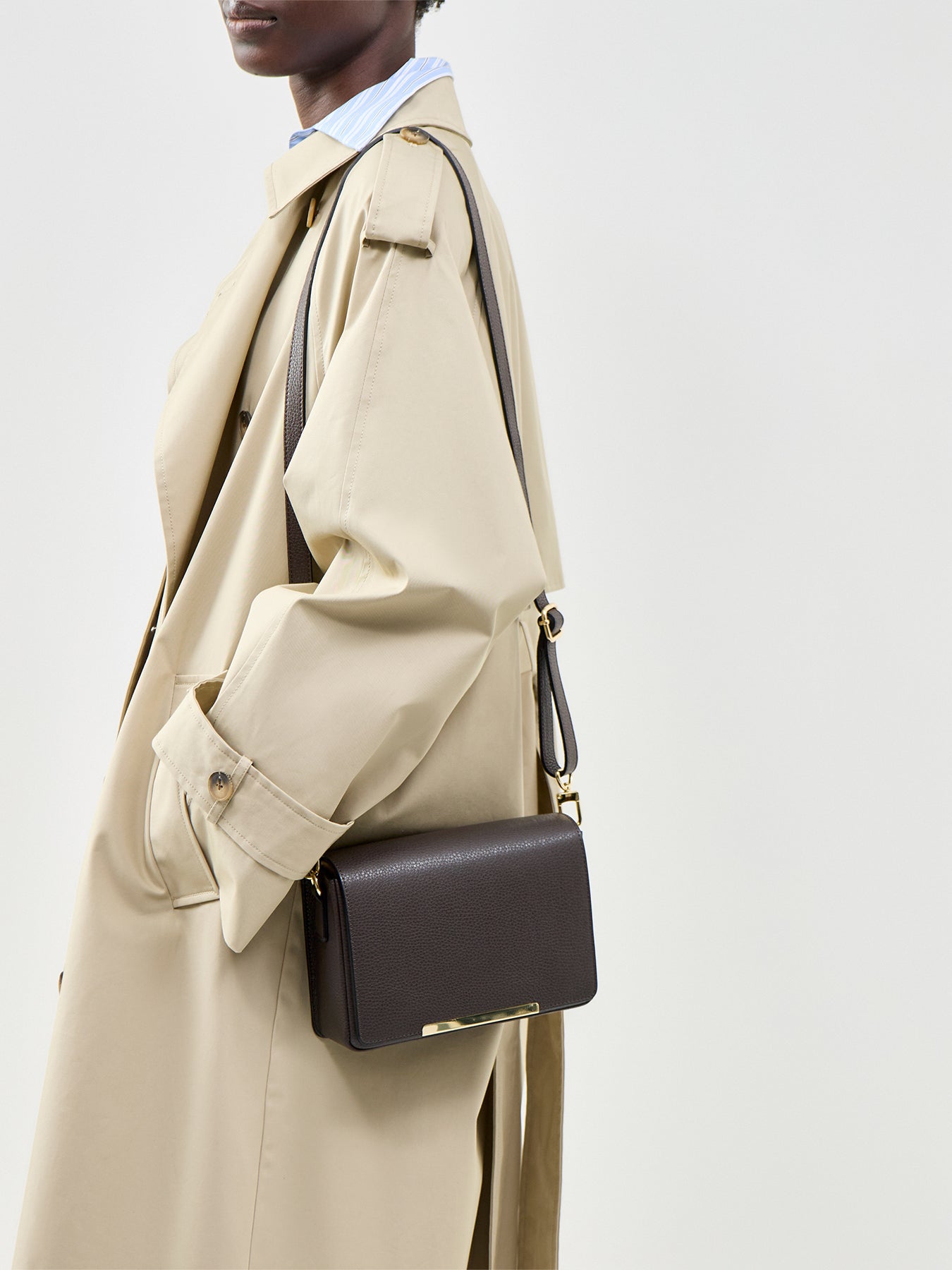 Newbury Leather Crossbody Bag Chocolate