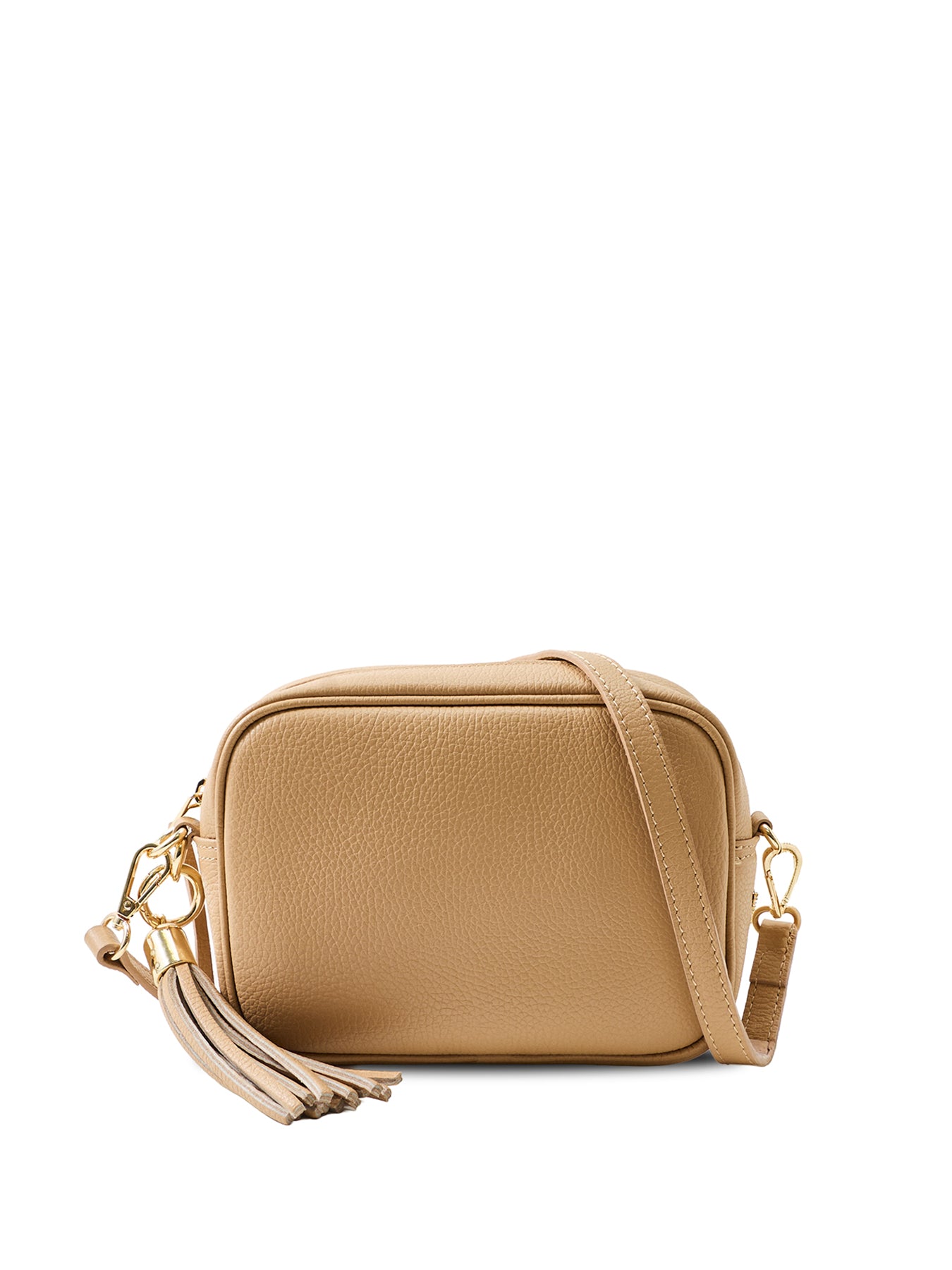 Tassel Tan Leather Crossbody Bag