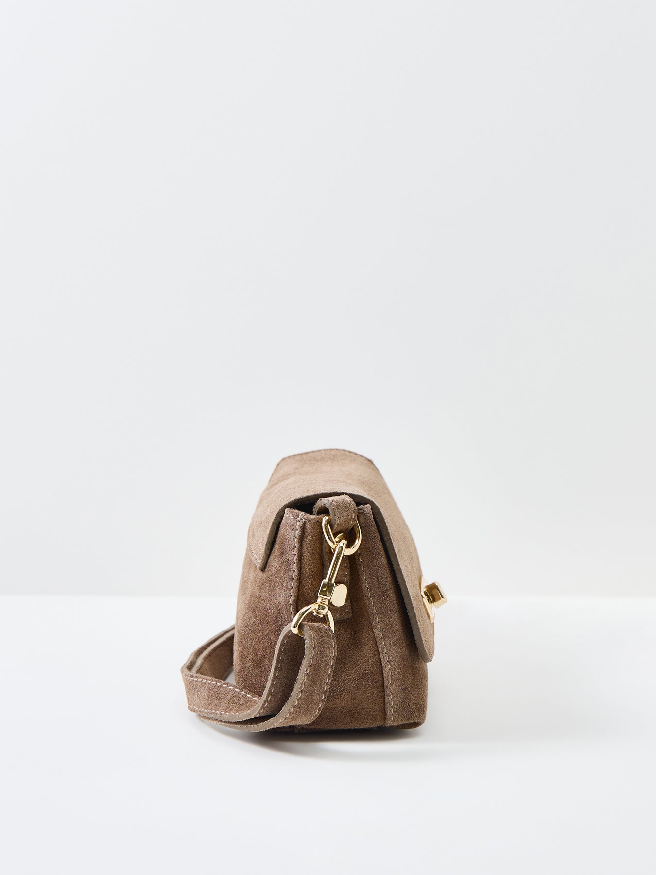 Maisie Mini Suede Shoulder Bag Mink