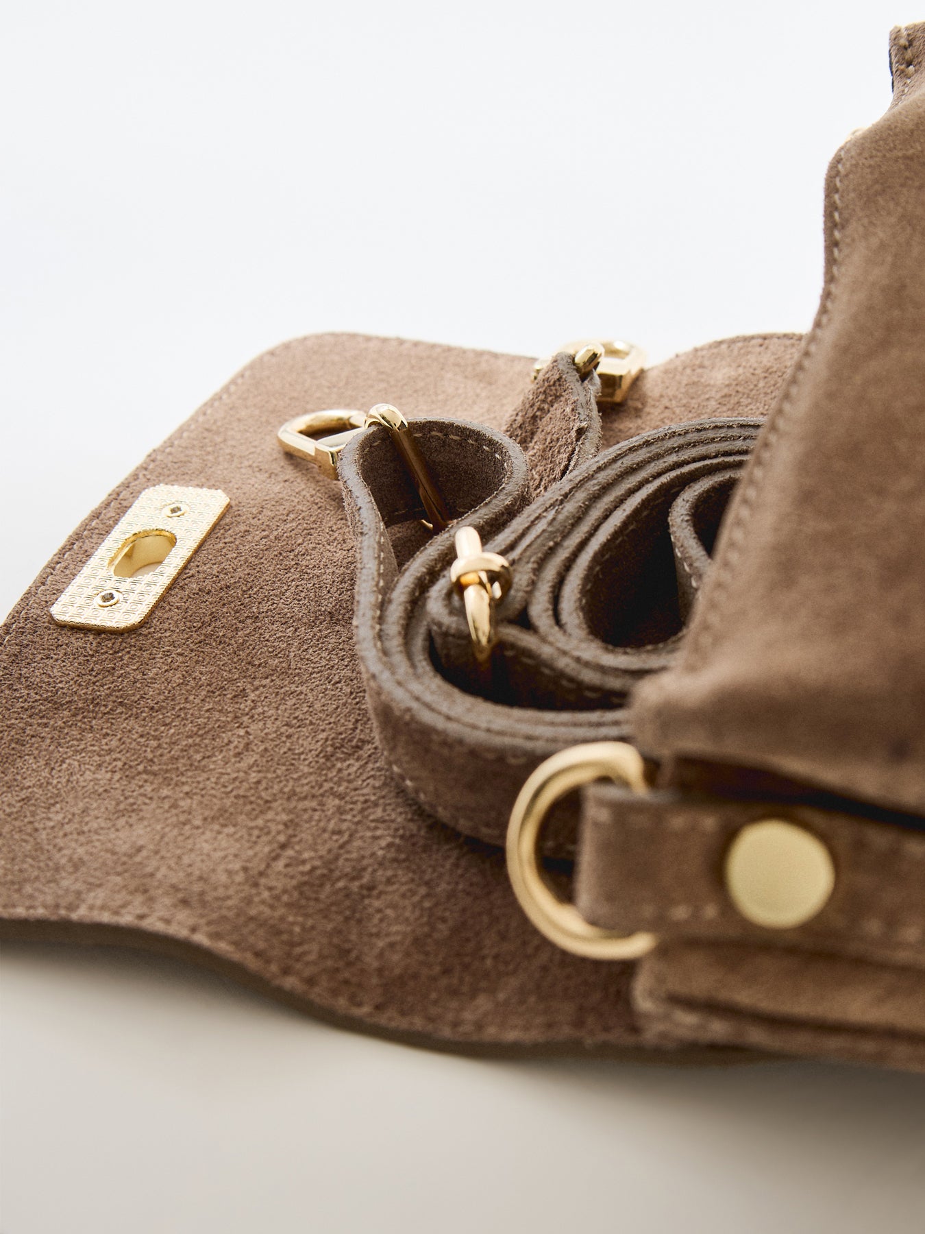 Maisie Mini Suede Shoulder Bag Mink