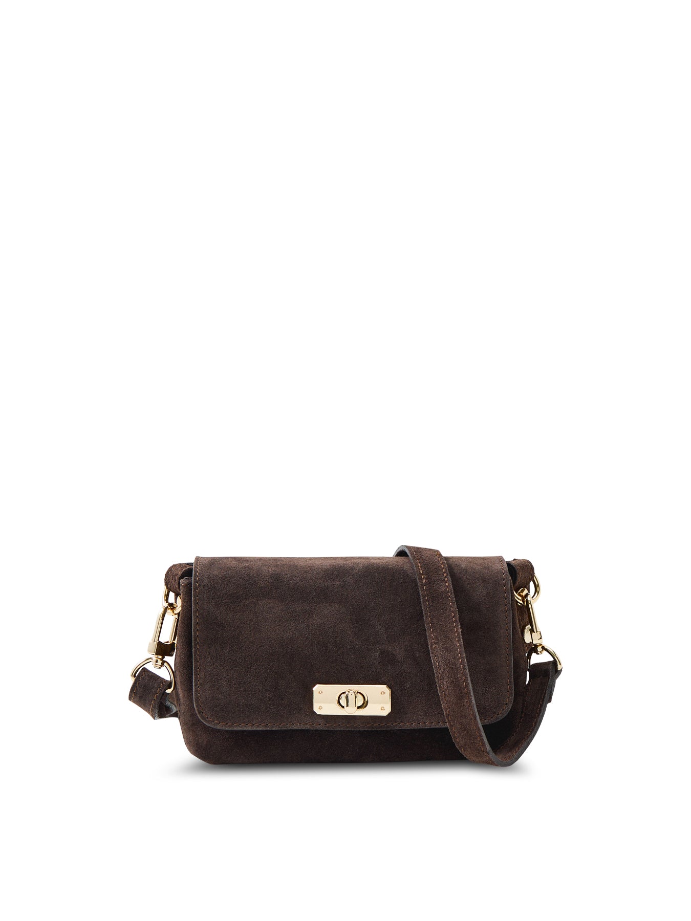 Maisie Mini Suede Shoulder Bag Chocolate