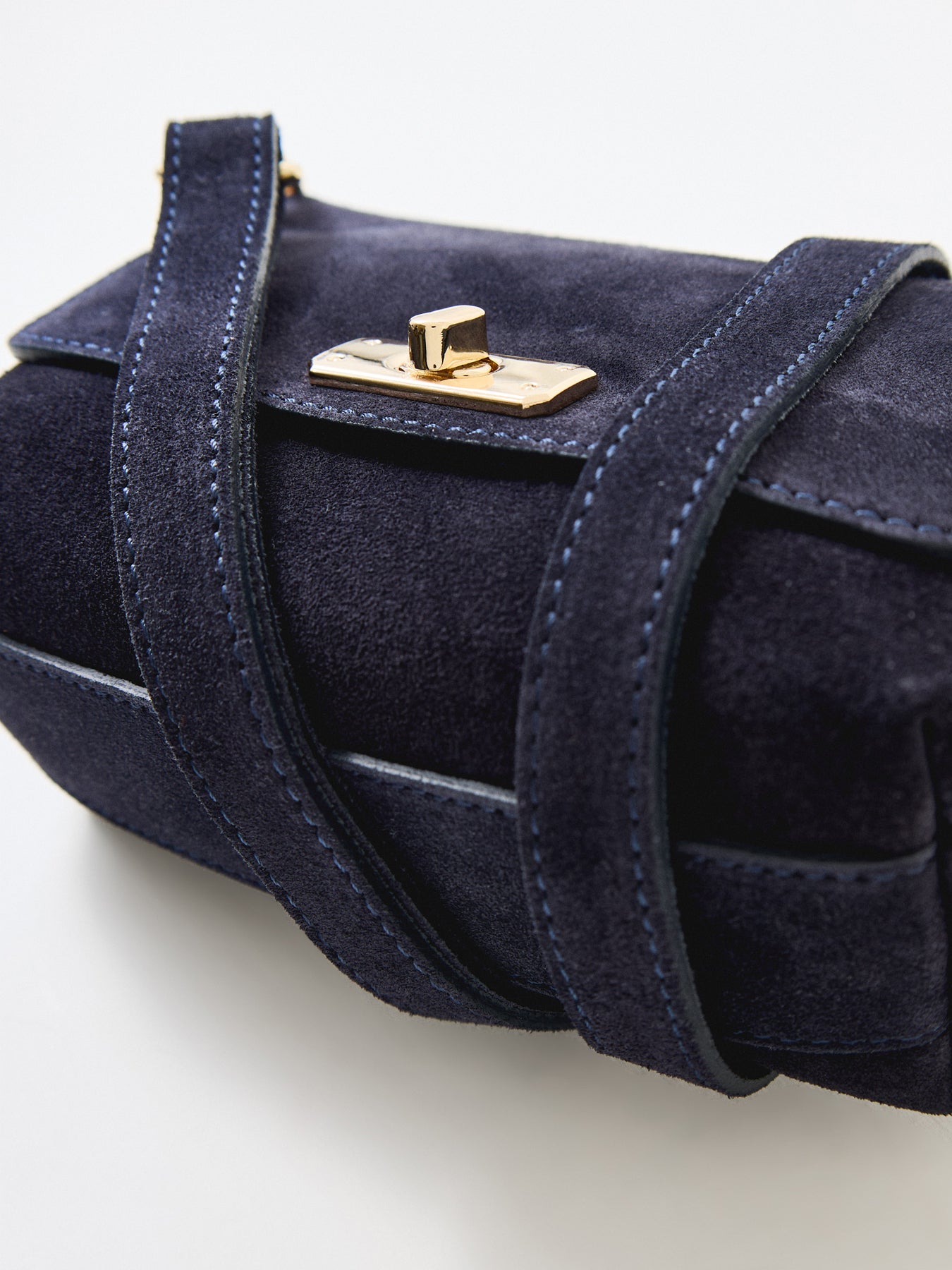 Maisie Mini Suede Shoulder Bag Navy