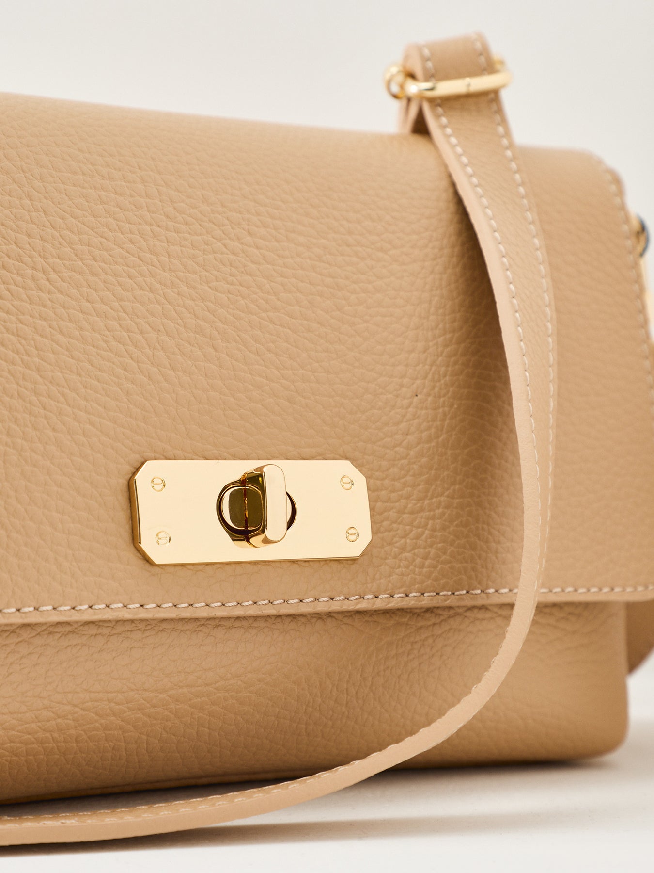 Maisie Midi Tan Leather Crossbody Bag