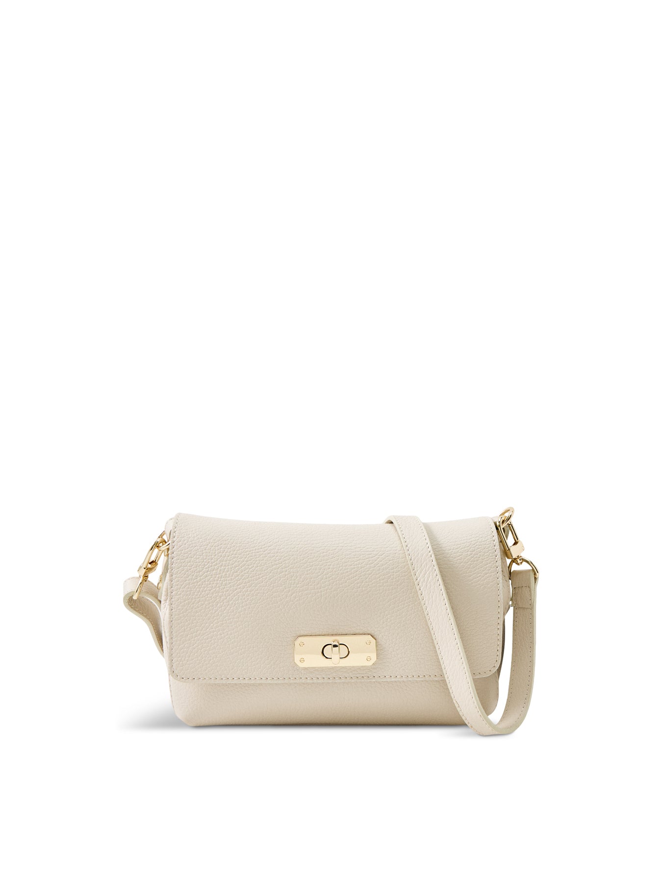 Maisie Midi Leather Shoulder Bag White