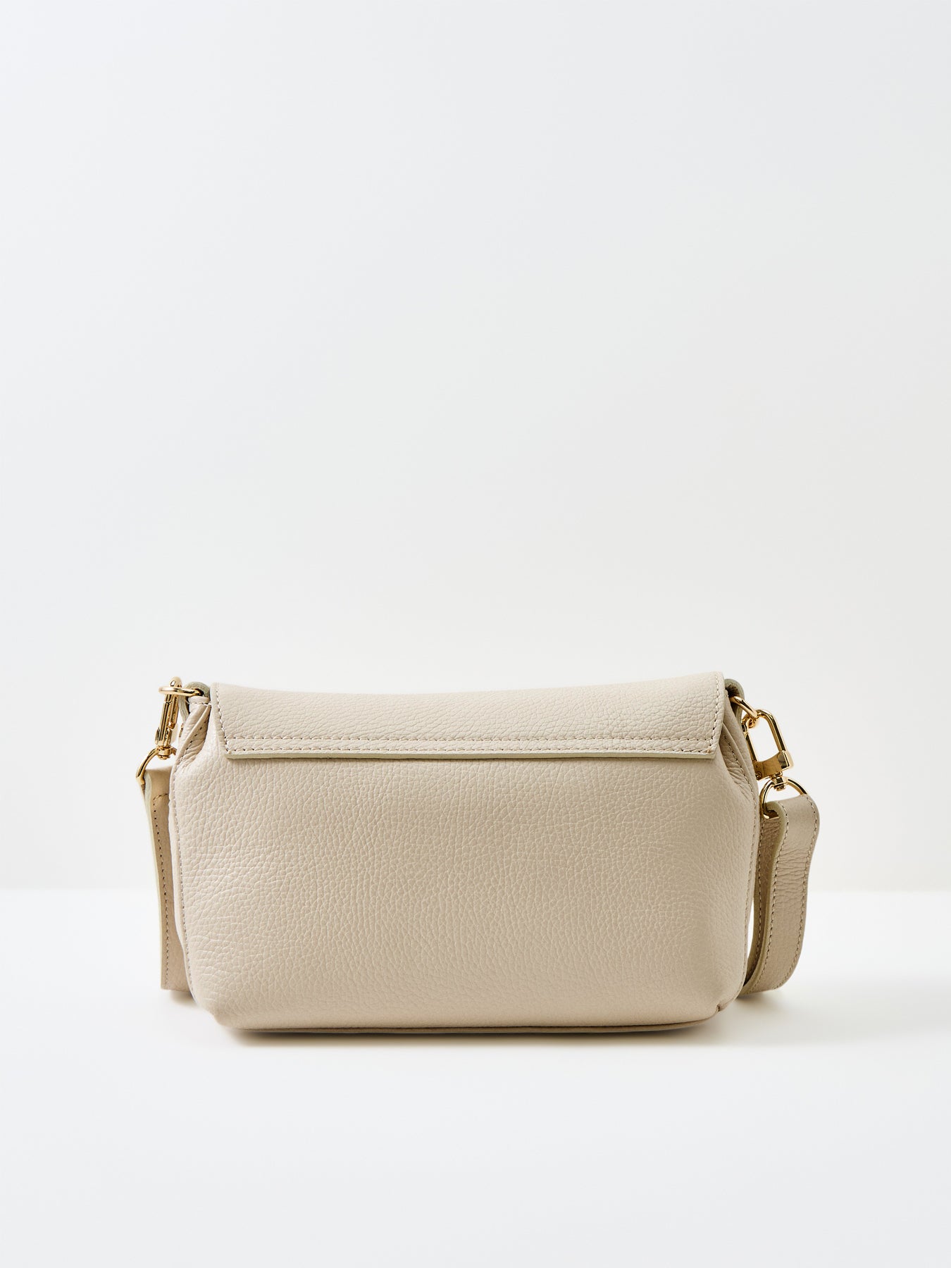 Maisie Midi Leather Shoulder Bag White