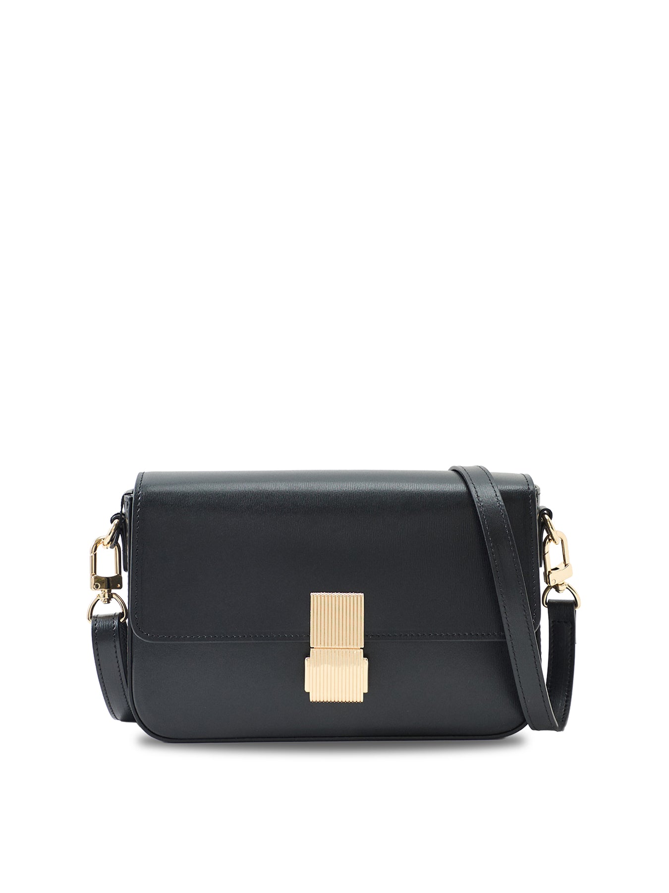 Flora Top Handle Leather Bag Black