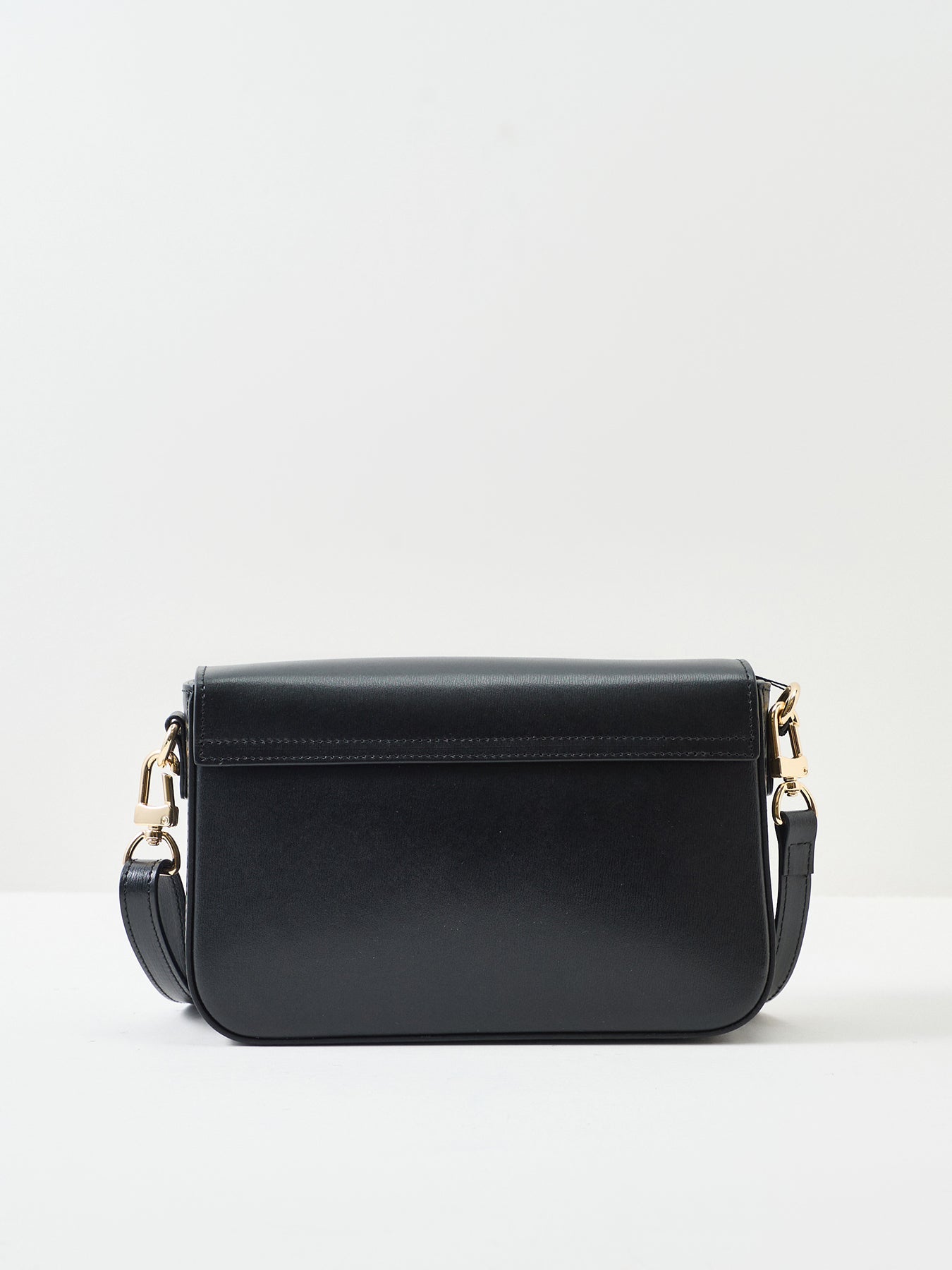 Flora Top Handle Leather Bag Black